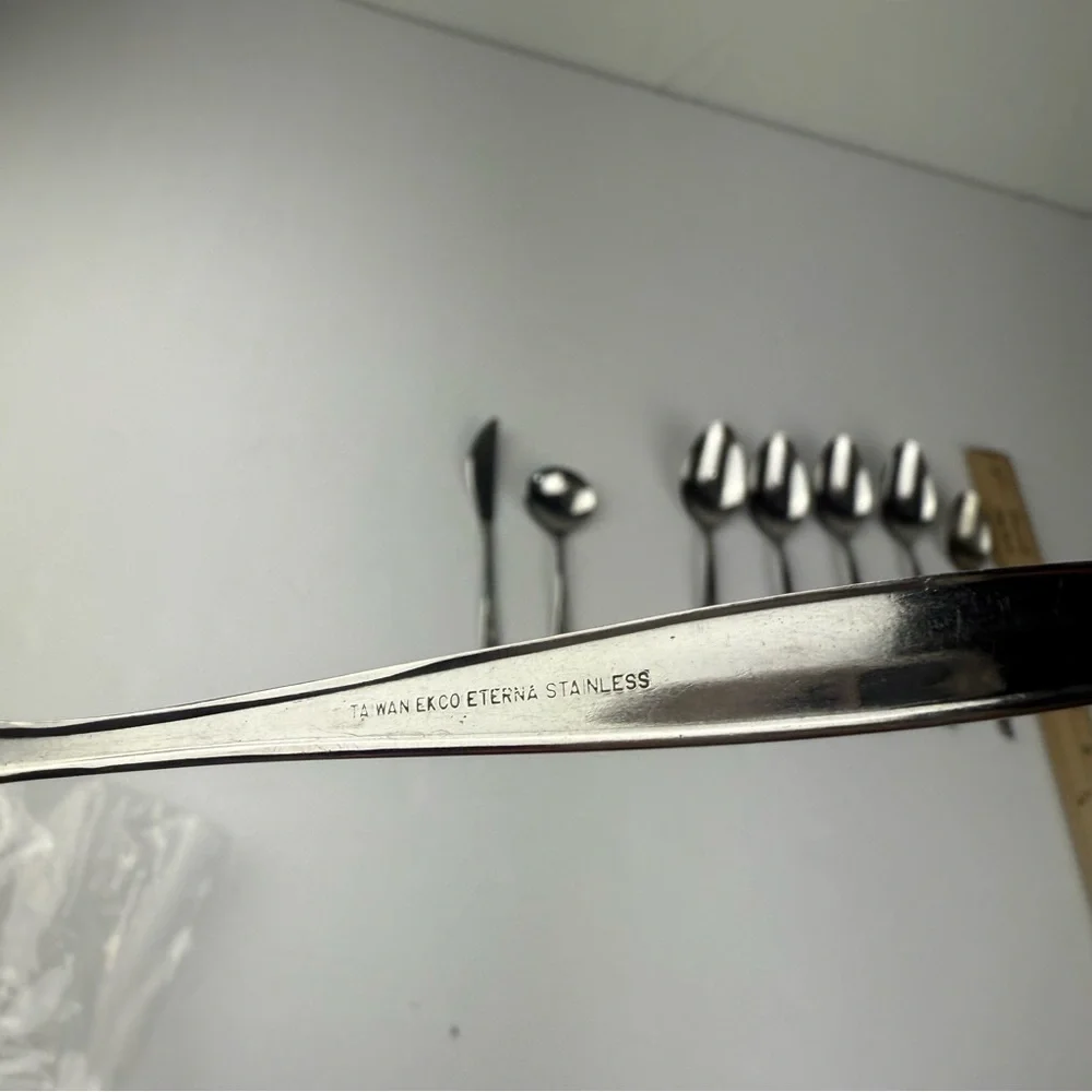 Ekco Eterna Stainless Flatware ROSE COTILLION 8 Piece Lot Spoons Knife